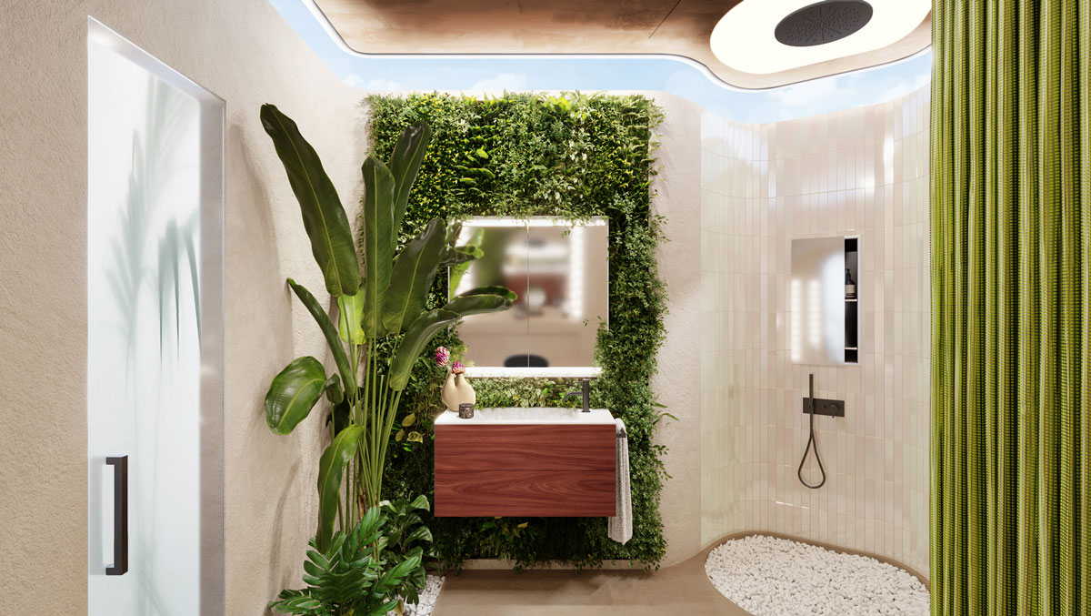 Biophilic Bathroom - Geberit (Rendering: Ippolito Fleitz Group)